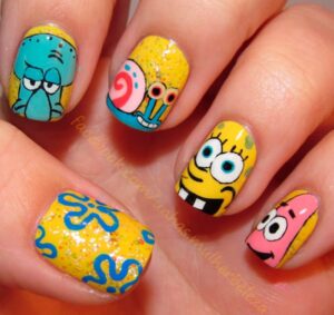 uñas cortas personajes bob esponja