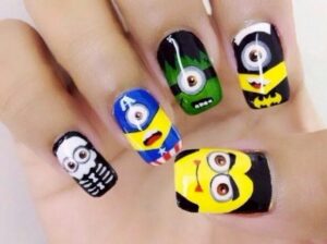 uñas hallowen minions