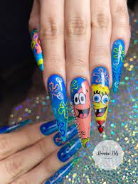 uñas largas azules bob esponja 