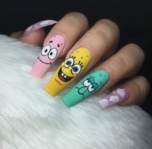 uñas largas bob esponja y patricio