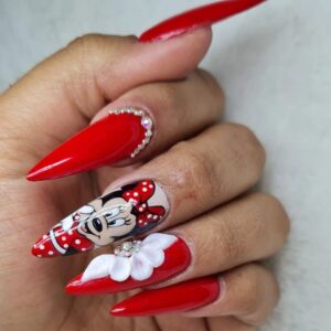 uñas minnie rojas pico